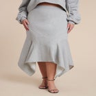 Seam Detail Trumpet French Terry Skirt image number null