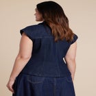 Structured Denim Vest image number null