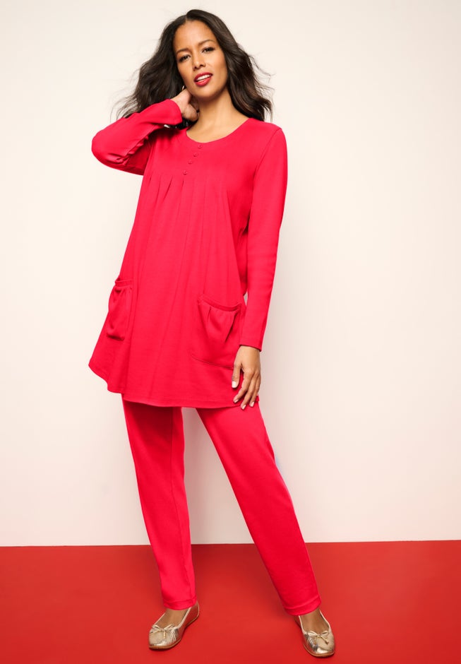 Plus Size Soft Knit Relaxed Pull-On Straight Leg Pant image number 4