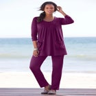 Plus Size Soft Knit Relaxed Pull-On Straight Leg Pant image number null