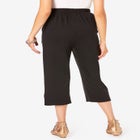 Plus Size Soft Knit Relaxed Pull-On Capri Pant image number null