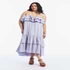 High-Low Ruffled Hem Maxi Dress image number null