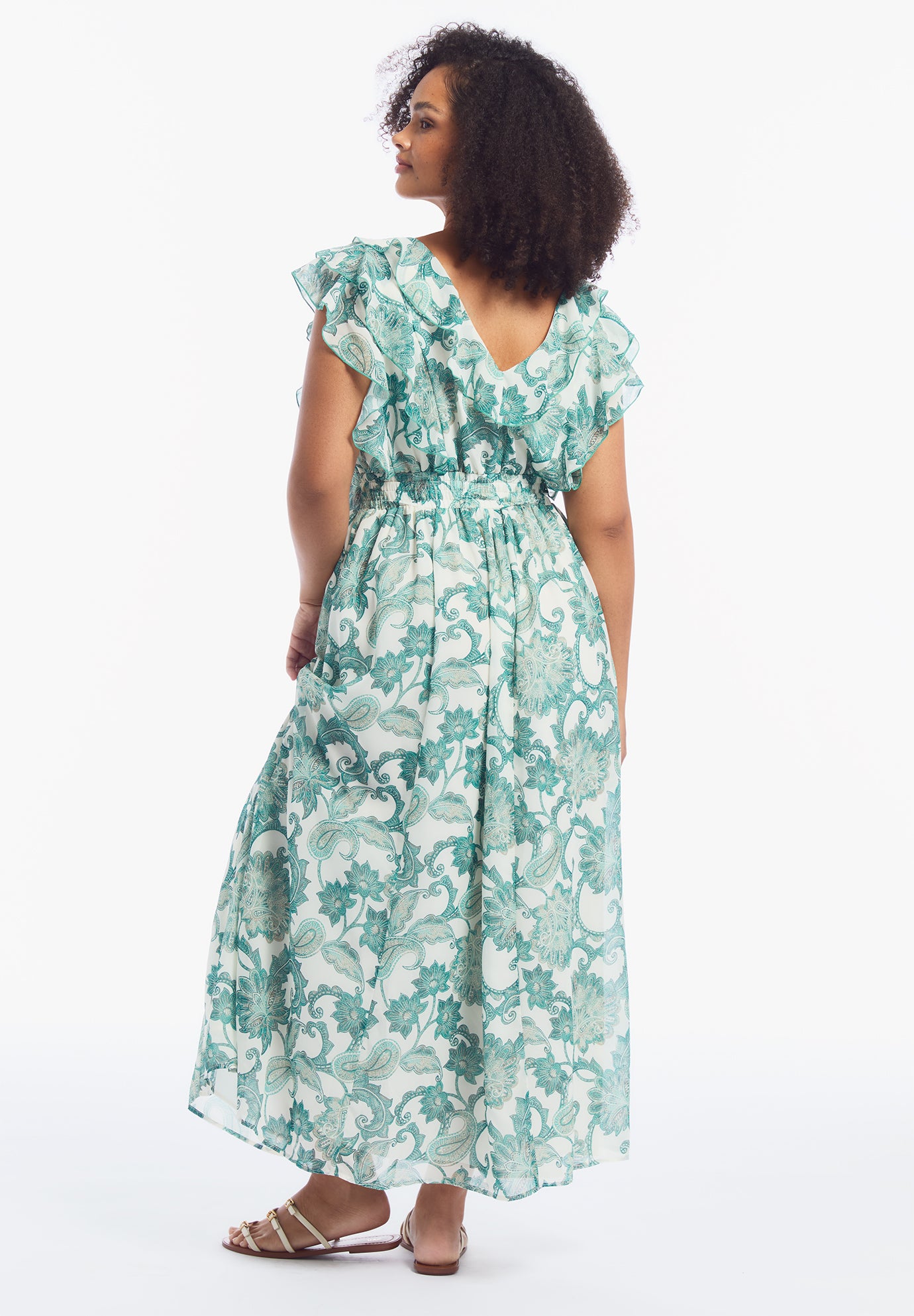 Ruffled Chiffon Maxi Dress image number 2