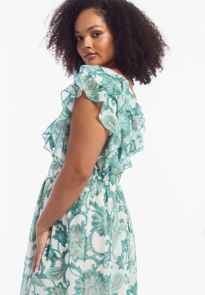 Ruffled Chiffon Maxi Dress image number 3