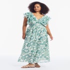 Ruffled Chiffon Maxi Dress image number null
