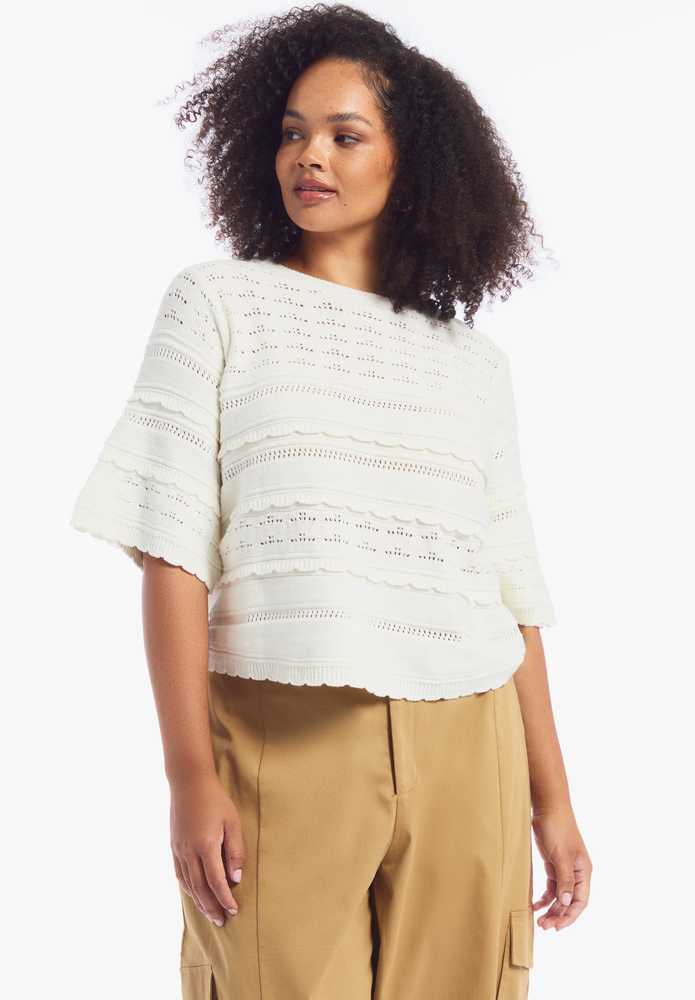 Ruffle Sleeve Sweater image number 2