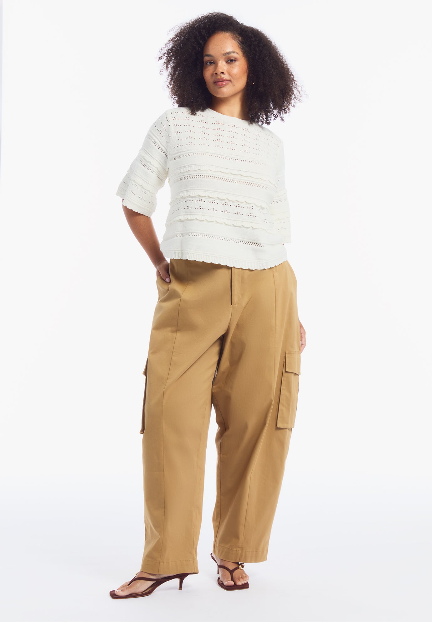 Ruffle Sleeve Sweater image number 0