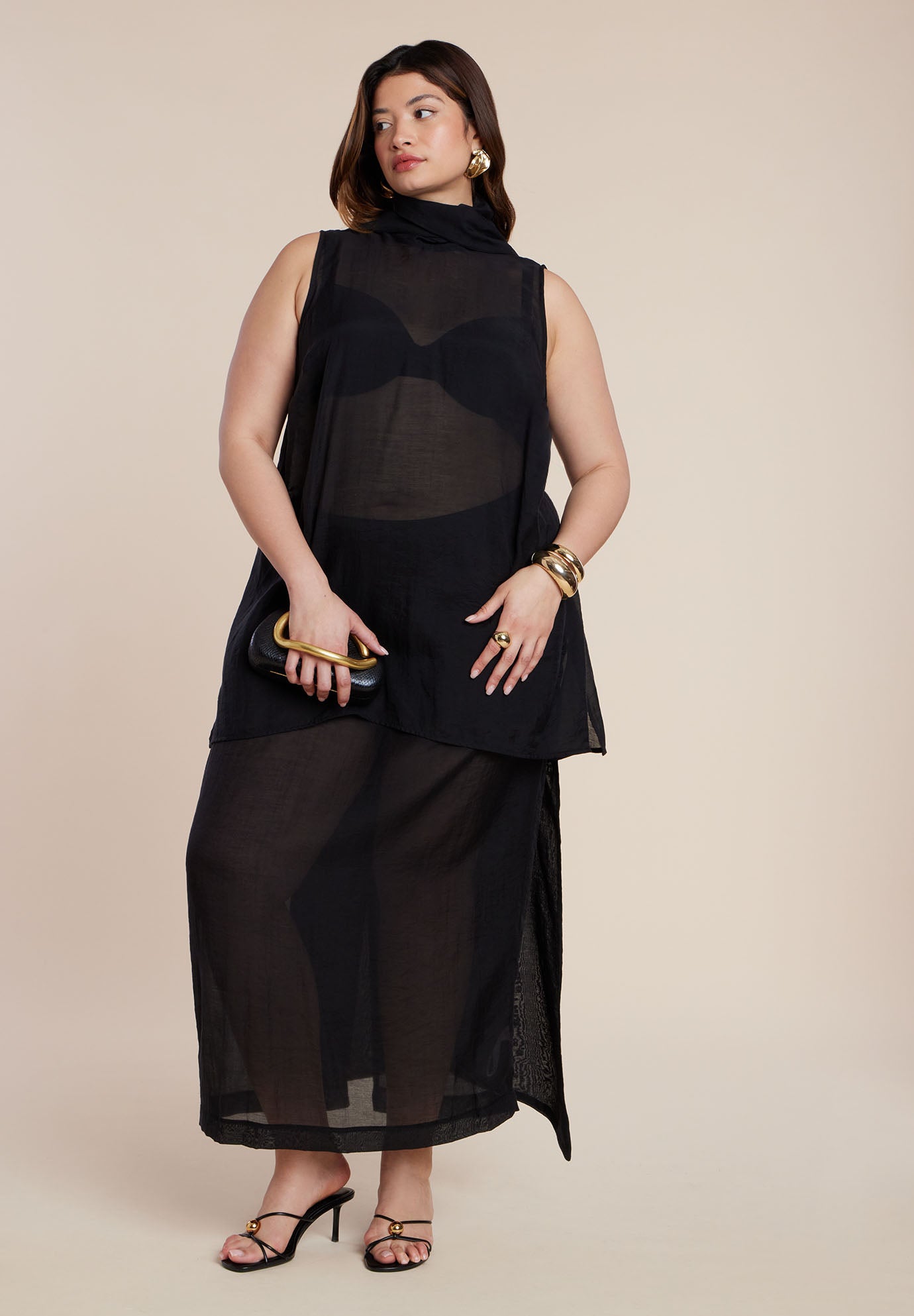 Sheer Neck-Tie Tunic image number 3