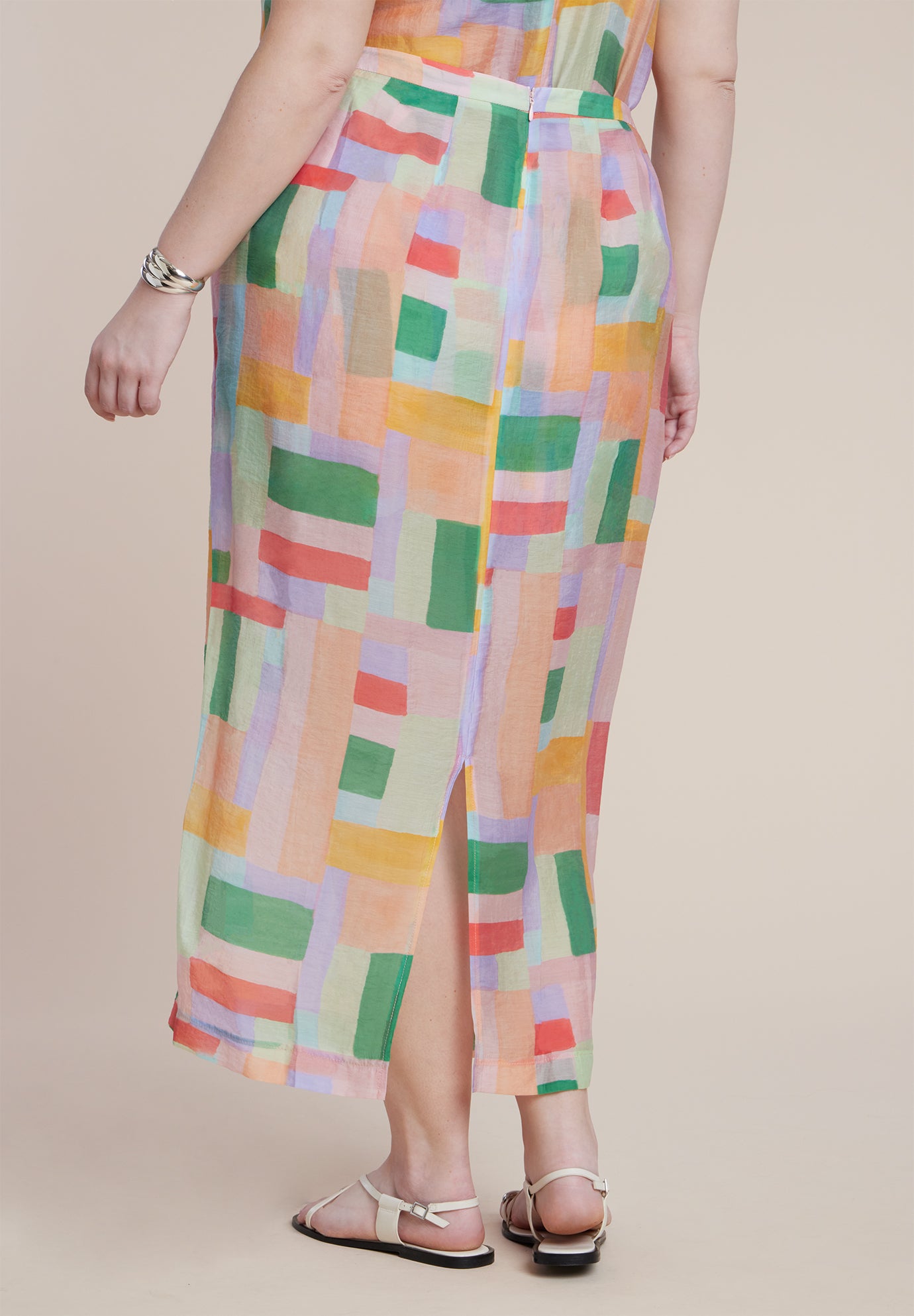 Sheer Printed Organza Skirt image number 2