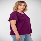 Knit Lace Yoke Tee image number null