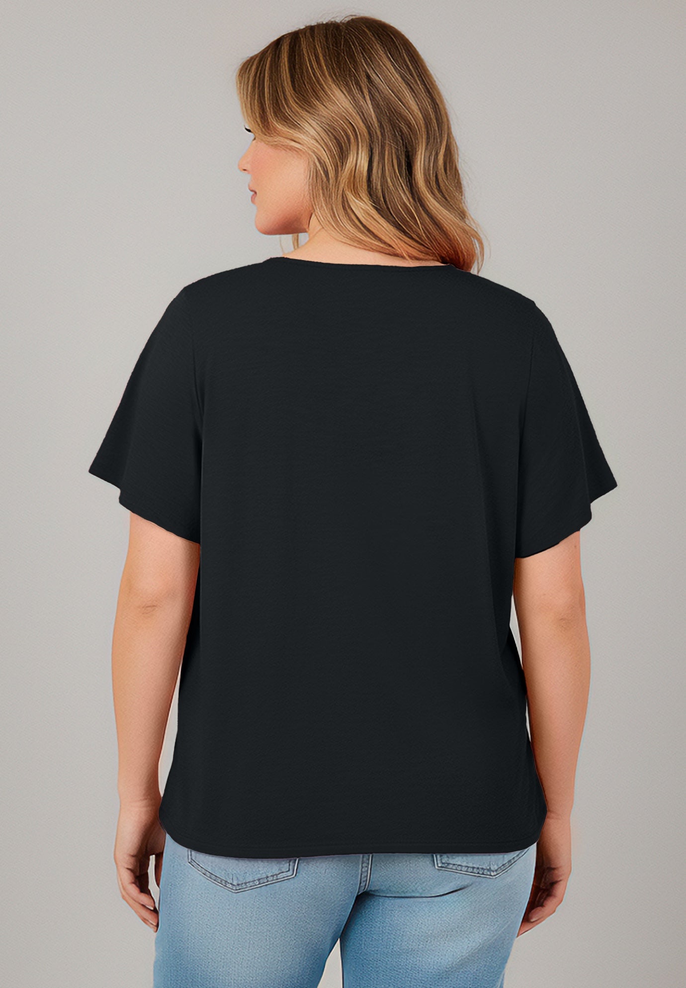 Knit Lace Yoke Tee image number 1