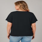 Knit Lace Yoke Tee image number null
