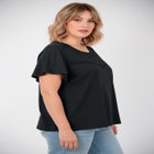Knit Lace Yoke Tee image number null