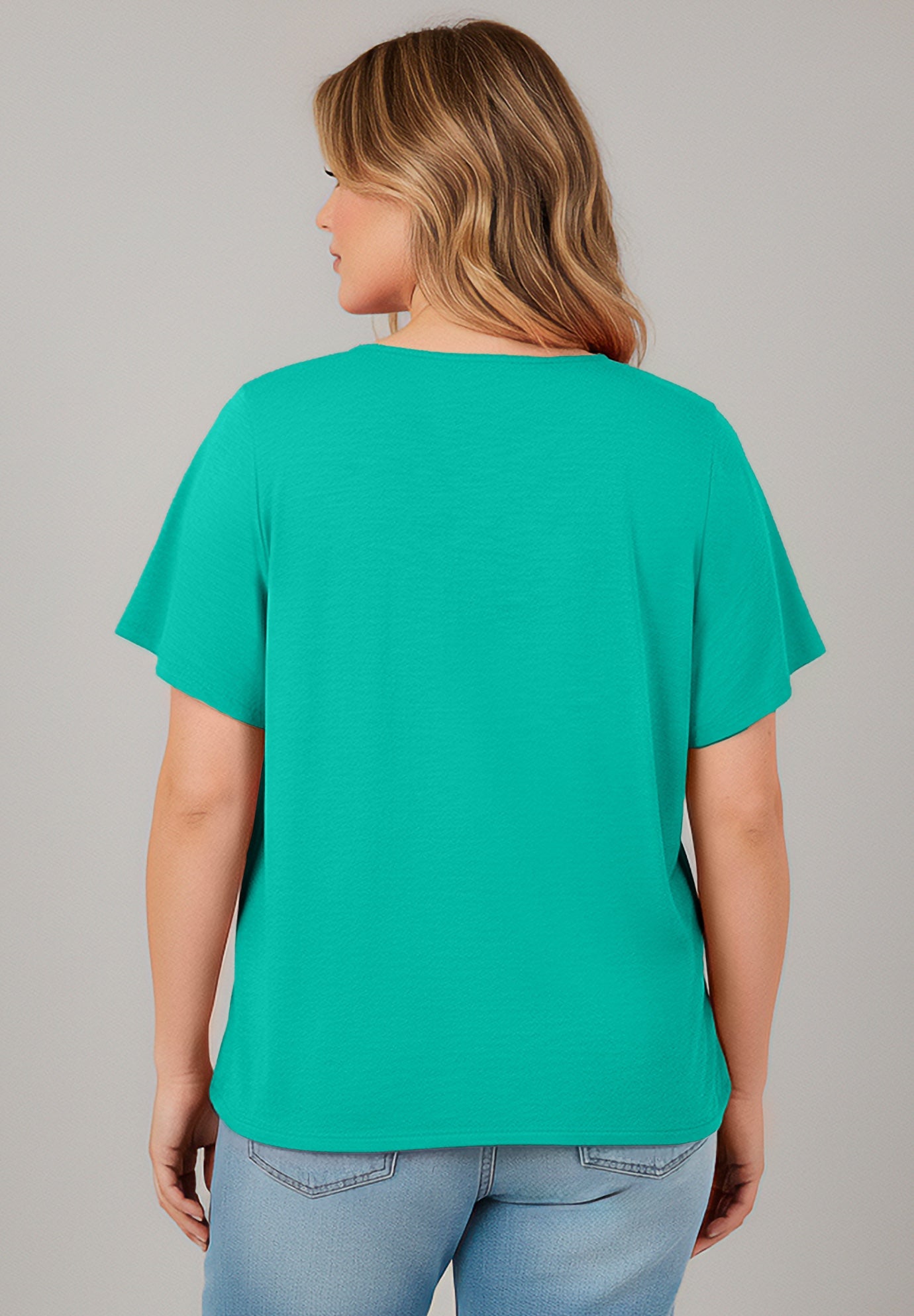 Knit Lace Yoke Tee image number 1