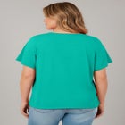 Knit Lace Yoke Tee image number null