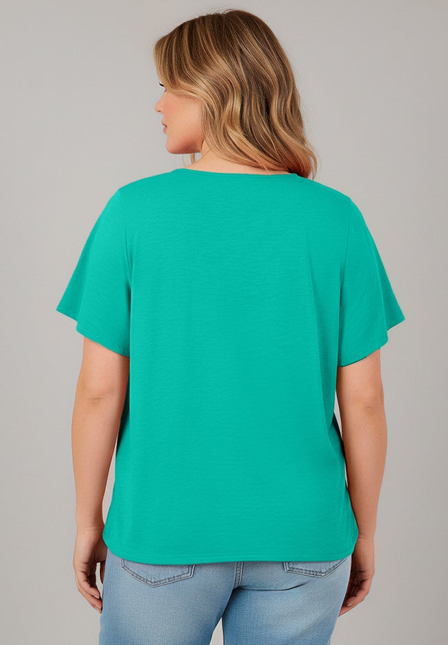 Knit Lace Yoke Tee image number 1