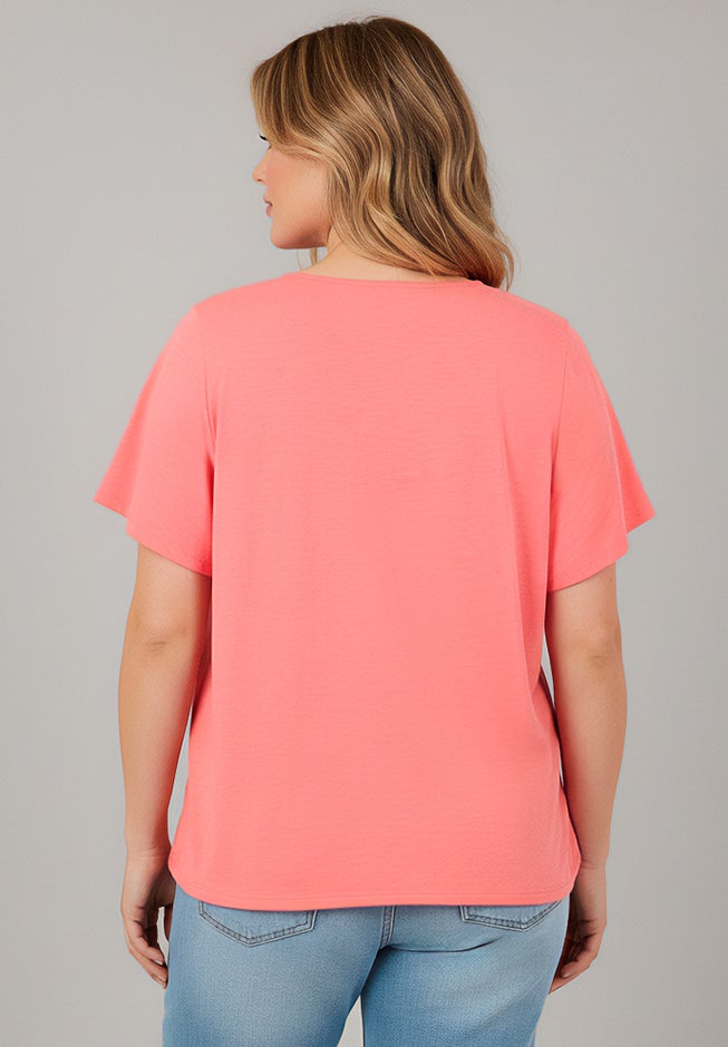 Knit Lace Yoke Tee image number 1