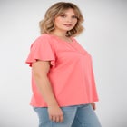 Knit Lace Yoke Tee image number null