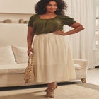 Knit Gauze Smocked Skirt image number null