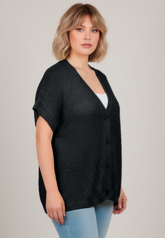 Short Sleeve Button Front Cardigan image number 2