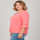 Crochet Trim Ruffle Sleeve Top image number null