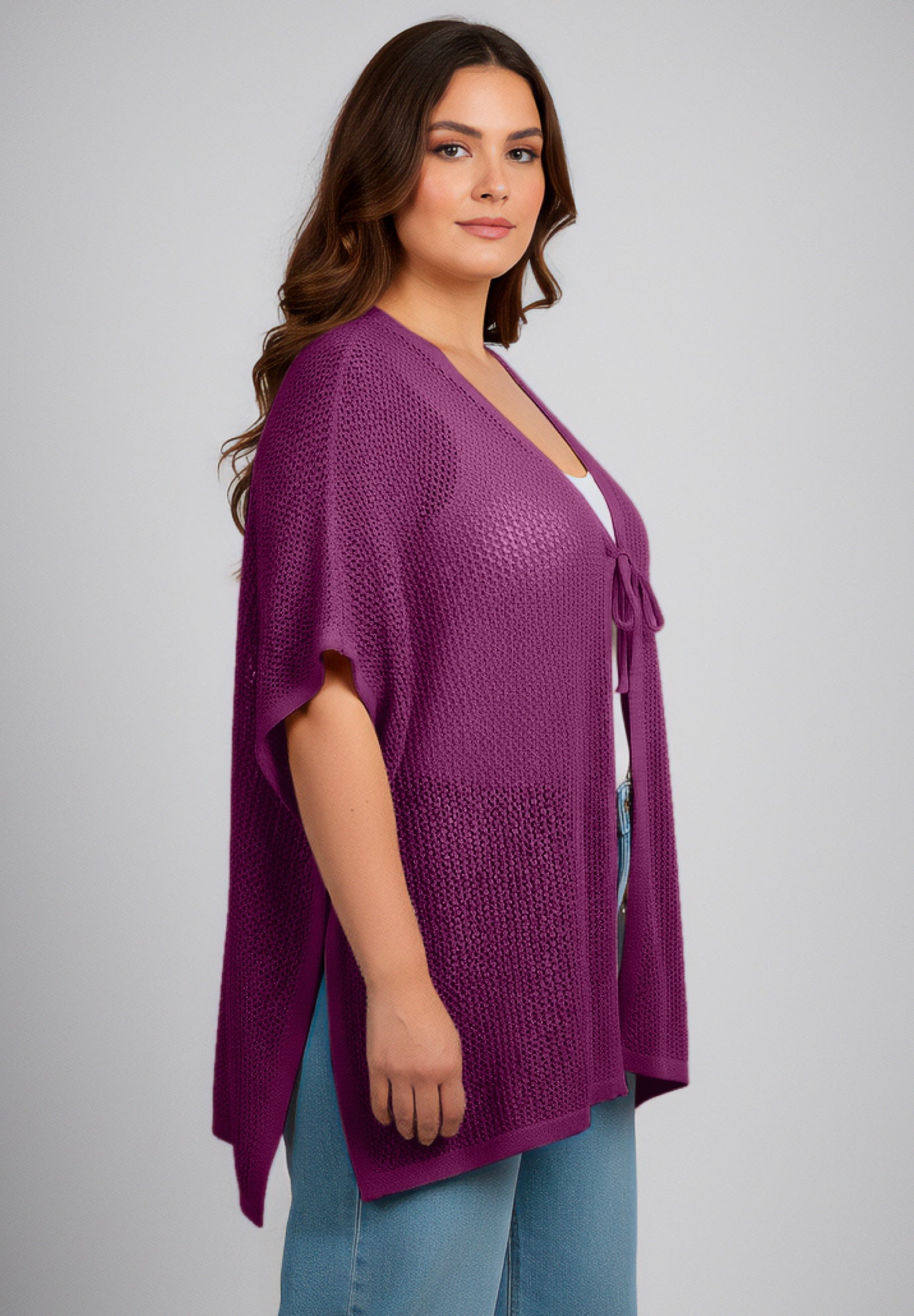 Crochet Tie Front Cardigan image number 2