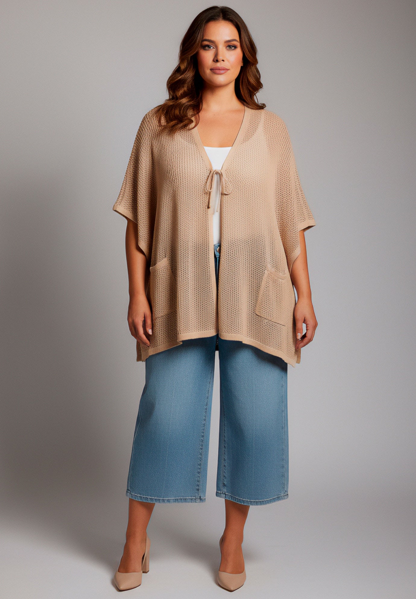 Crochet Tie Front Cardigan image number 0