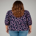 Lace Neckline Peasant Blouse image number null