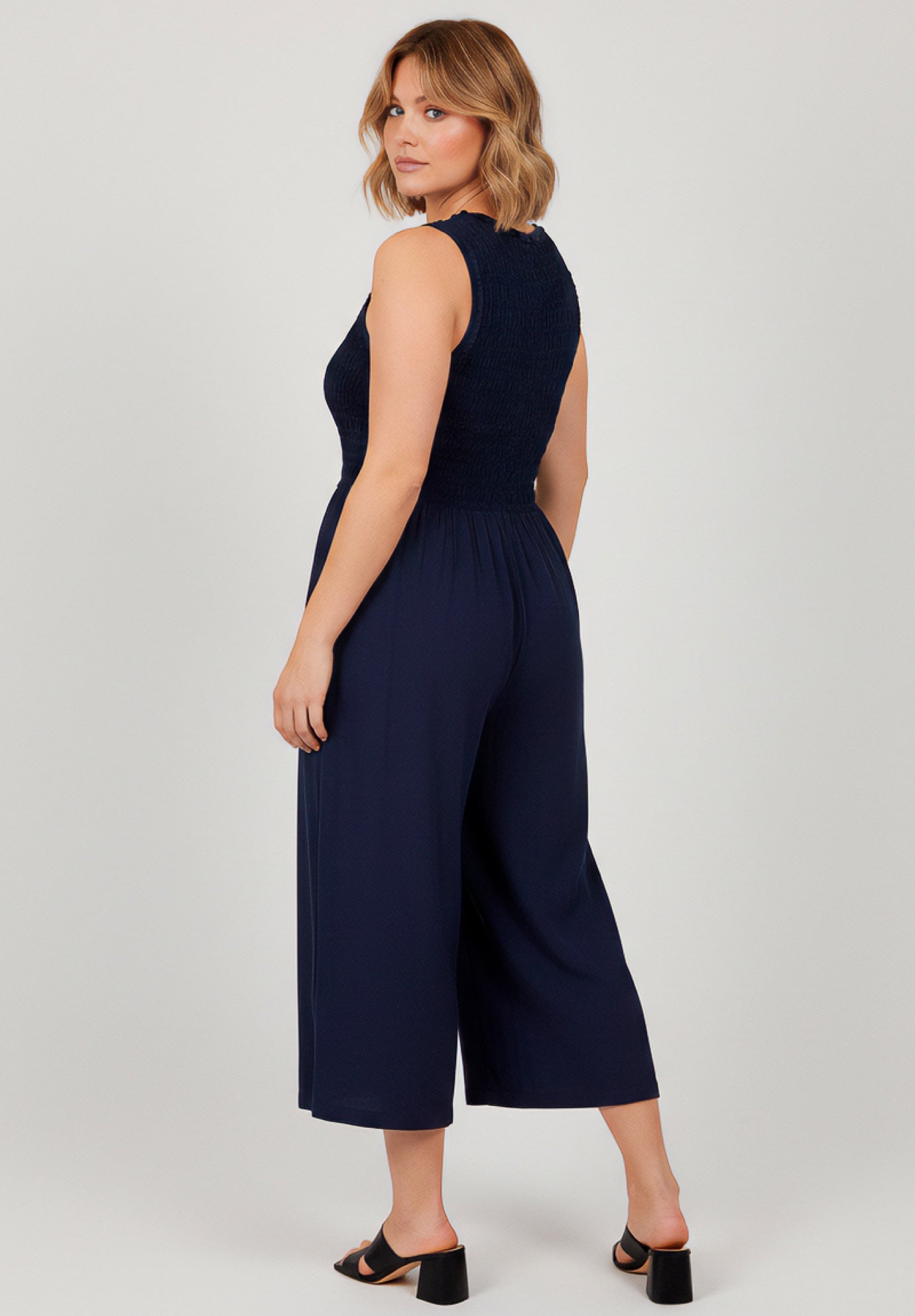 Sleeveless Smocked Jumpsuit image number 1