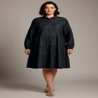 Chambray Shirt Dress image number null