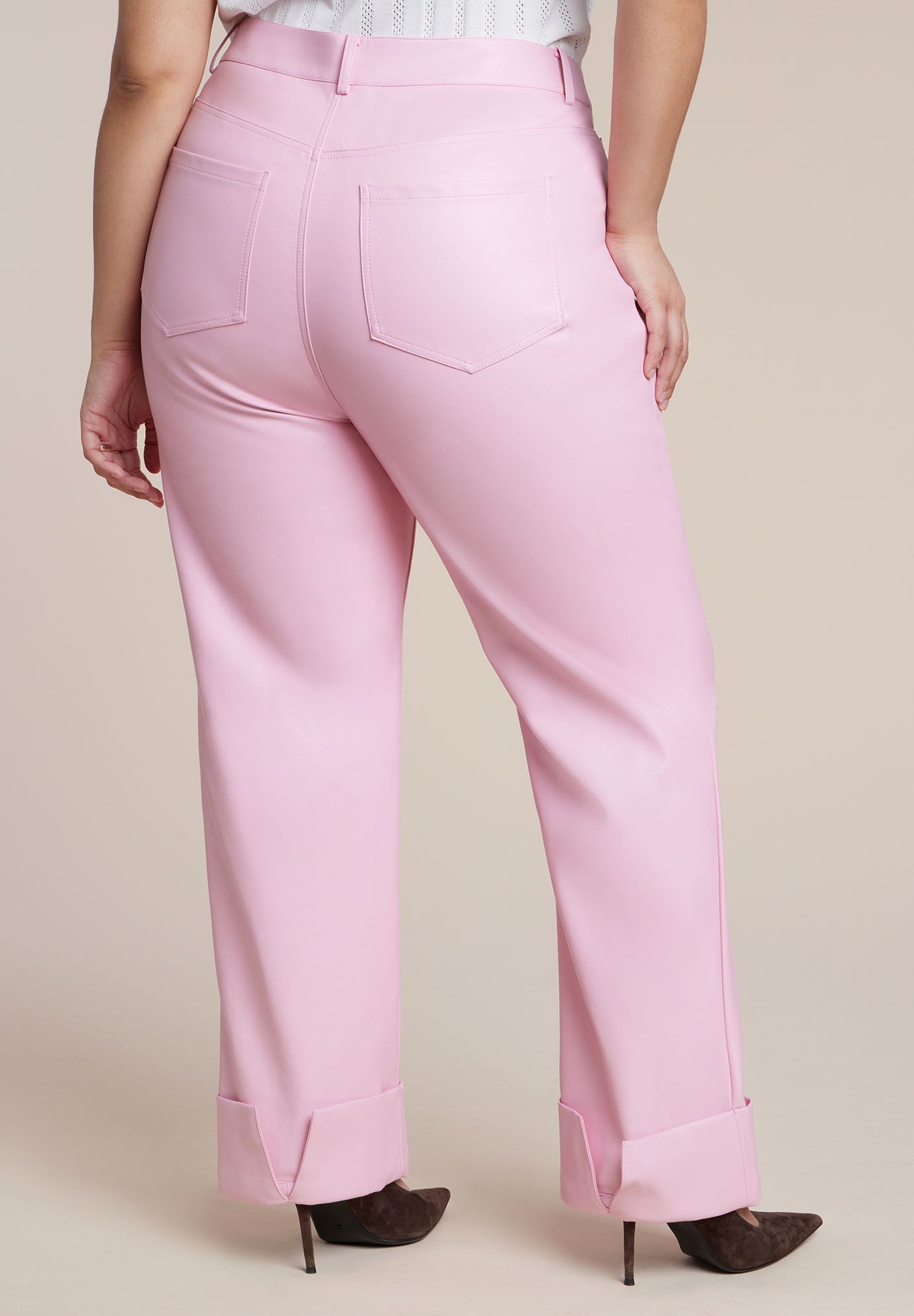 Cuffed Faux Leather Pant image number 3