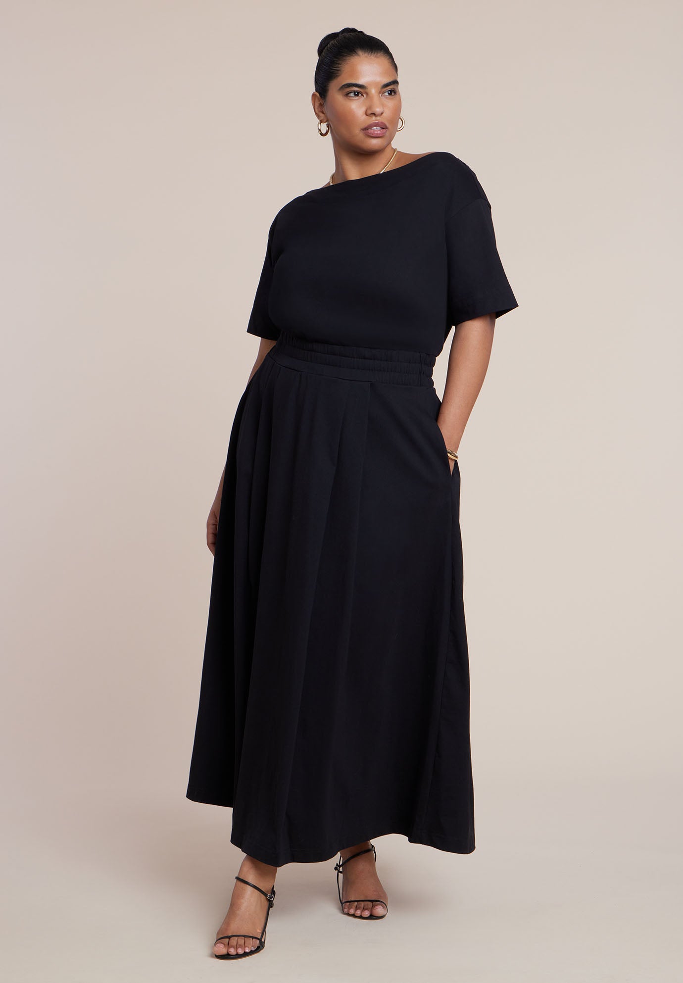 Asymmetrical Neck A-Line Dress image number 2