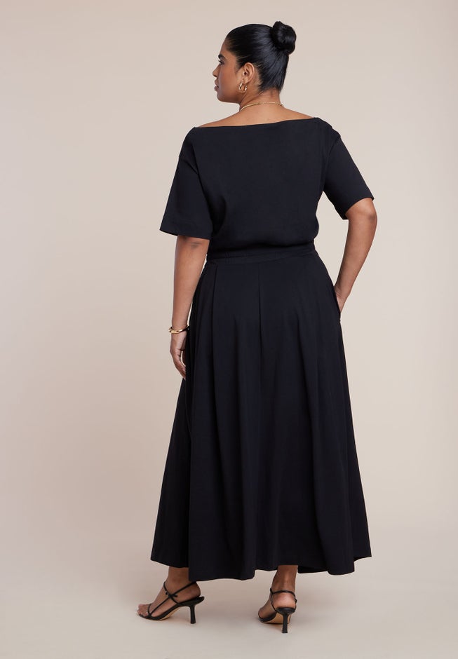 Asymmetrical Neck A-Line Dress image number 5