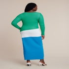 Asymmetrical Stripe Sweater Dress image number null