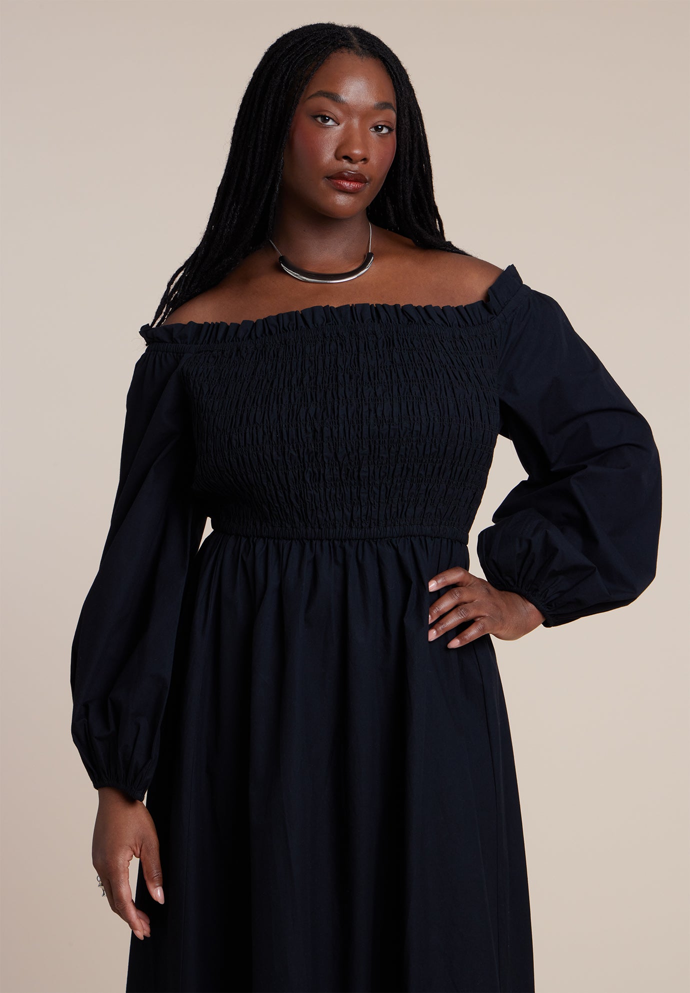 Long Sleeve Smocked Maxi Dress image number 2