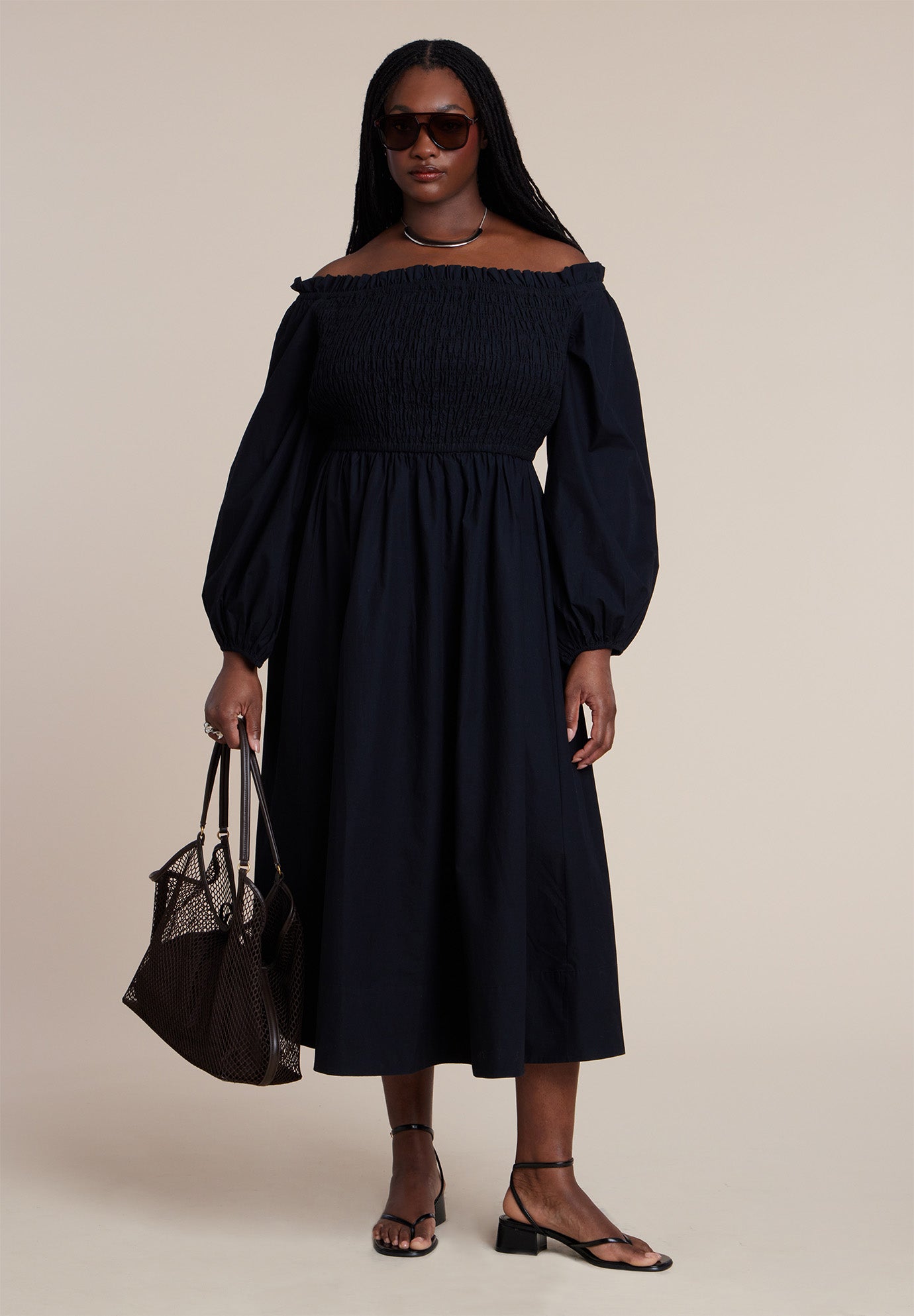 Long Sleeve Smocked Maxi Dress image number 6