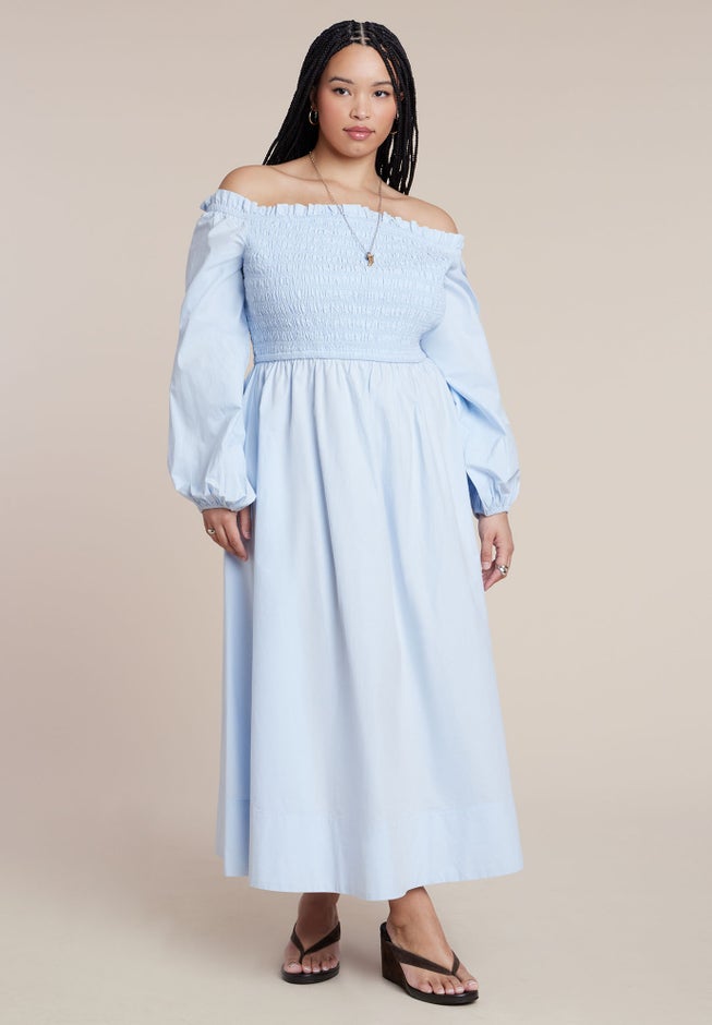 Long Sleeve Smocked Maxi Dress image number 1