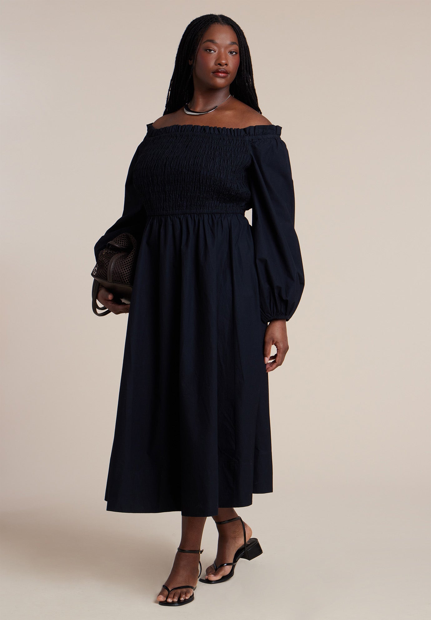 Long Sleeve Smocked Maxi Dress image number 0