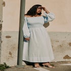 Long Sleeve Smocked Maxi Dress image number null