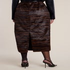 Faux Pony Hair Column Midi Skirt image number 2