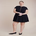 Button Detail Pleated Mini Dress image number null