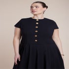 Button Detail Pleated Mini Dress image number null