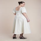 Faux Leather Puff Sleeve Maxi Dress image number null