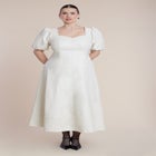 Faux Leather Puff Sleeve Maxi Dress image number null