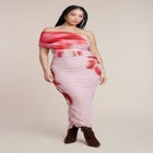 Asym Mesh Shirred Dress image number null