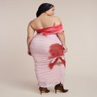 Asym Mesh Shirred Dress image number null