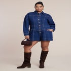 Denim Romper image number null