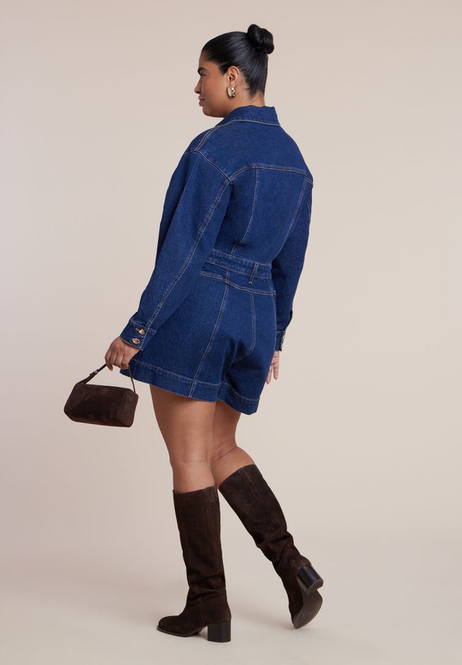 Denim Romper image number 5
