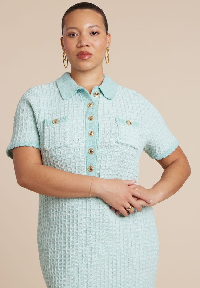 Stitch Detail Sweater Dress image number 1