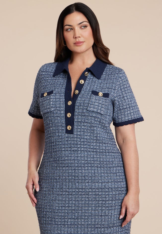 Stitch Detail Sweater Dress image number 1